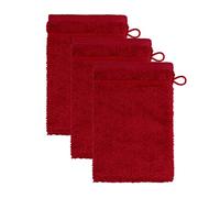 Frottana Guante de Lavado Pearl de 15 x 20 cm, 100% algodón, rubí 3er Set