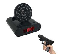 FROVOL Reloj despertador con pistola y objetivo con juego de disparos digital, reloj despertador interactivo con pantalla LED personalizada, para niños, adultos, regalo divertido, dormitorio, oficina