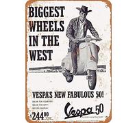 Froy 1964 Vespa 50 - Cartel de pared retro de hierro para pintura de chapa de metal, diseño vintage, personalizable, creatividad, decoración de artesanías para cafetería, bar, garaje, hogar