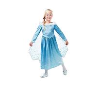 Frozen - Disfraz Elsa Deluxe infantil, color azul, S (Rubie's Spain 640765-S)