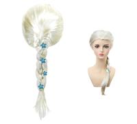 Frozen Elsa Peluca Eluca Rapunzel Niña Peluca De Pelo Largo Para Mujer Frozen Cosplay Costume Elsa Peluca De Trenza Para Disfraz Peluca De Anime Aplicable Fiesta Halloween, Bar, Cosplay De Concierto