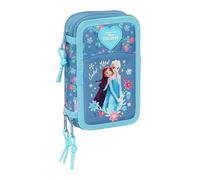 FROZEN - Estuche Escolar con 37 Útiles Incluidos, Estuche Infantil, Estuche Niño, Ideal para Niños de 5 a 14 Años, Cómodo y Versátil, Calidad y Resistencia, 12.5x5.5x19.5 cm