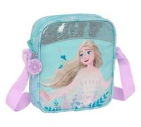 Safta M222, Frozen II Hello Spring Pequeña, Bandolera Infantil, Bolso Niño, Ideal 5 a 14 Años, Cómoda y Versátil, Calidad y Resistencia, 16x4x18 cm, Color Azul Claro Unisex niños, Estándar