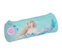 FROZEN II HELLO SPRING - Estuche Redondo Escolar, Estuche Infantil, Estuche Niño, Ideal para Niños de 5 a 14 Años, Cómodo y Versátil, Calidad y Resistencia, 20x7 cm, Color Azul Claro