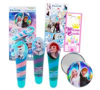 Frozen - Juego de brillo de labios - Paquete con 2 tubos de brillo, 2 varitas, 2 macetas, calcomanías y más | Kit Anna y Elsa