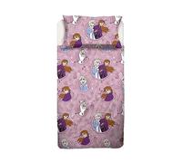Frozen - Juego de sábanas Completo para Cama de Plaza y Media, sábana encimera, sábana Bajera Ajustable, Funda de Almohada, Color Rosa, Disney, 100% algodón, Producto Oficial