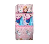 Frozen - Juego de sábanas para Cama de Plaza y Media, Juego de sábanas de Plaza y Media Disney, sábana encimera, sábana Bajera Ajustable, Funda de Almohada, Color Rosa, Disney, 100% algodón, Producto