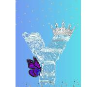 Frozen Letter Y Notebook - Ice Queen Edition: Graceful lined journal with 120 pages - crown, butterfly & icy charm