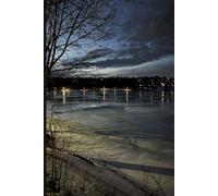 Frozen Night - A 120 page Notebook for Reflection & Mindfulness: Calming Cover Notebook, a perfect gift for journal writers & Students | 6” x 9” | Winter at Night | Table of Contents | Page Numbers
