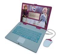 Lexibook Computadora portátil Disney Frozen 2, educativa y bilingüe, para niñas, con 124 actividades para aprender, jugar y música con Elsa y Anna-azul/morado, JC598fzi3, 24 x 18 x 3,6 centímetros
