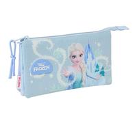 FROZEN - Portatodo Triple, Estuche Infantil, Estuche Niño, Ideal para Niños en Edad Escolar, Cómodo y Versátil, Calidad y Resistencia, 22x3x12 cm