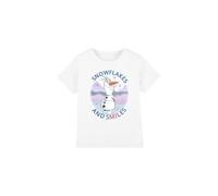Frozen Snowflakes and Smiles with Olaf Unisex Kids T Shirt Camiseta, Blanco, 3-4 años para Niños