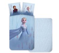Juego de cama infantil de Frozen - 100 x 135 cm + 40 x 60 cm - 100% algodón - Elsa & Anna - Funda nórdica y funda de almohada - Diseño True to Myself