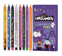 FRPABCF Juego Bolígrafos de Gel-borrables - Bola en el Extremo para Eliminar la Tinta, Termosensible, Punta de 0,7 mm de Diámetro (Juego de 8 bolígrafos borrable Halloween)
