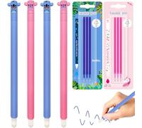 FRPABCF Juego Bolígrafos de Gel-borrables - Bola en el Extremo para Eliminar la Tinta, Termosensible, Punta de 0,7 mm de Diámetro (Juego de 4 bolígrafos + recambio)