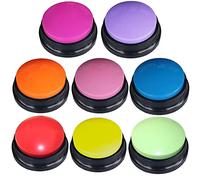 FRQNTKPA Botón de grabación de Voz de 8 Colores, Botones de Perro para comunicación de Entrenamiento de Mascotas, grabación y reproducción de 30 Segundos, Regalo Divertido para Estudio, Oficina,