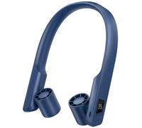 FrSara Ventilador de cuello portátil que sopla aire frío recargable, dispositivo de refrigeración personal alimentado por batería con USB tipo C, pantalla LED, luz, 3 velocidades, 3000 mAh, regalo