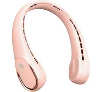 FrSara Ventilador de cuello, ventilador de cuello sin aspas recargable, 5200 mAh, volumen de aire mejorado, refrigeración de 360°, sin torsión del cabello, volumen de aire uniforme en ambos lados,