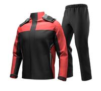FRSGFCV Traje Impermeable para Moto para Hombre y Mujer. Conjunto de 3 Piezas con Chaqueta, pantalón y Bolsa de Transporte. Impermeable ultradelgado con Corte asimétrico.(Size:L,Color:Rojo)