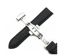 FRSWEQY 20mm 22mm reloj de reloj de reloj mariposa de cuero banda de reloj de hebilla de khaki/negro/marrón banda de acero hebilla de acero correas correas de pulsera de pulsera(Schwarz,22mm)