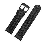 FRSWEQY Correa tejida de cuero for reloj inteligente 20 mm 22 mm 24 mm Pulsera de muñeca de cuero de liberación universal universal universal de 24 mm.(Black black buckle,20mm)