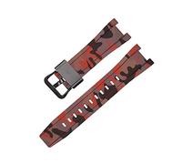 FRSWEQY Correas de goma GST-W300/GST-S110/S100G/GST-W110/W100G Camuflage brazalete deportivo accesorios de banda de reloj adecuados for Casio Fit for G-Shock(Camouflage red B)