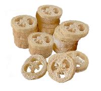 FRTIM Esponja de lufa natural, juego de 20 piezas de cortes de lufa orgánica, exfoliante corporal, esponja de ducha para mujeres y hombres