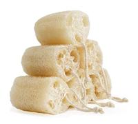 FRTIM Esponja de lufa natural, paquete de lufa orgánica para baño, exfoliante corporal Lufas, esponjas de lufa, esponja de ducha para mujeres y hombres, Skin SPA Ecotools, paquete de 6