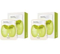 FRUDIA. Mascarilla Facial Green Grape Control de Poros. Extracto de Uvas Verdes con Vitamina E. Limpiador de Poros. Controla el Exceso de Sebo. Hidratante y Calmante. (Paquete de 2)