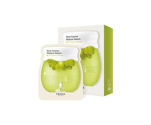 FRUDIA. Mascarilla Facial Green Grape Control de Poros. Extracto de Uvas Verdes con Vitamina E. Limpiador de Poros. Controla el Exceso de Sebo. Hidratante y Calmante.