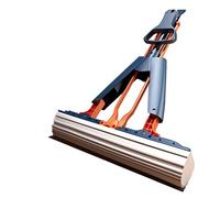 FRUEBLE SCREEZE Cabeza De Algodón Plegable Reemplace Las Baldosas De Madera Limpieza Doméstica Limpiando Trapeador Telescópico Mango Lavado De Mano Libre(34cm blue mop)