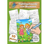 Frühlingsfreunde zum Ausmalen - Kinder-Malbuch mit 50 fröhlichen Motiven für Kinder von 5-8 Jahren: Kreativer Malspaß für Vorschul- und Grundschulkinder mit Bonus-Download