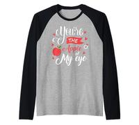 Fruit Apple Eye Love Romantic Lovely Gift Idea Apple of Eye Camiseta Manga Raglan