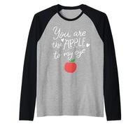 Fruit Apple Eye Love Romantic Lovely Gift Idea Apple of Eye Camiseta Manga Raglan