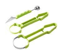 Fruit Baller Scoop Set - Stainless Baller Splitter Double-headed | Non-Slip Grip Watermelon Shaper - for Restaurant Kitchen Kiwi Strawberry Mango Cantaloupe Kiwi