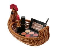 Fruit Basket - Chicken Shape Imitation Rattan Organizer, Woven Storage Basket with Animal Design | Vegetable, Potato, Bread & Snack Holder for Kitchen Counter, Pantry, Table, Shelf, Party, Entryway, E