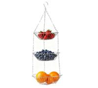 Fruit Basket, Iron Holder, 11.02x29.13 Storage Organizer with 3 Tier Vertical Kitchen Rack, Vegetable Basket for Food, Snack, Bread, Potato, Onion, Gardening Tools, Bathroom, Garden, Yard