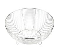 Fruit Basket, Round Wire Bowl, Elevated Base Modern Style Kitchen Essential Multi Purpose Fruit Display Ventilated Basket, Three Legged Stand for Family Gatherings, Daily Use
