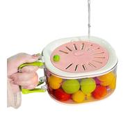 Fruit Cleaner Bowl - Vegetable Strainer Bowl, 6.3x5.91x3.35 inches Multifunctional Washing Bowls with Drain Design, Foldable Handle and Lid, Food Strainer, Kitchen Supplies for Salad Berry Cooking Pre