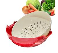 Fruit Cleaner Bowl, Vegetable Washing Drain Basket, 10.63x9.84x3.94 inches Kitchen Colander Cleaning Tool, Compact Drainer for Home, Apartment, Berry, Pasta, Veggie, BBQ & Picnic