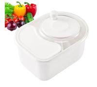 Fruit Cleaner Spinner, Rotating Hand-Crank Washer, 12,6 x 7,48 x 6 in Multifunctional Produce Scrubber, Covered Rinse Bowl, Kitchen Tool for Ensalad Prep, Vegetable Wash, and Home Use