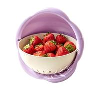 Fruit Cleaning Bowl Double Layer Kitchen Cleaning Draining Basket Filter