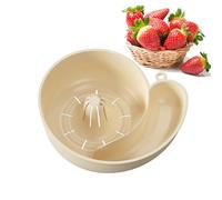 Fruit Colander, Berry Washing Bowl, Built in Strainer with 10 Inches Diameter, Multipurpose Design, Compact Kitchen Drain Basket for Grape, Cherry, Tomato, Plum, Raspberry, Home, Dorm Cream