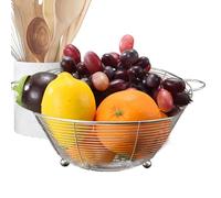 Fruit Colander Bowl, Strainer Basket for Washing Fruits and Vegetables in Kitchen, Stainless Steel Multipurpose Rinse Bowl, Metal Wire Drainer, Countertop Food Container, 22x12.7x11cm - 26x16x12cm