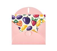 Fruit Collection - Juego de tarjetas de felicitación impresas con interior en blanco, papel perla rosa, tarjetas de cumpleaños, boda para invitaciones de fiesta