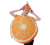 Fruit Costume Adult - Orange Cosplay Fancy Dress Outfit | Easy-To-Wear Dress-Up Party Costume for Halloween, Festivals, Stage Performances | Fun Family Gathering, Group Activity, Birthday, Holiday