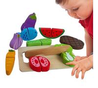 Fruit Cutting Toys for Kids, Preschool Learning Activities, Wooden Interactive Fine Motor Skills Toys for Kids 3+ Years, Imaginative Role Playing Family Fun, 7,68 x 4,72 x 2,17 pulgadas