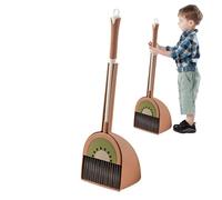 Fruit Design Broom and Dustpan, Housekeeping Plaything Set, Child-Sized Cleaning Tools for Pretend House, Kitchen Cleanup, Kids, Boys Girls, 6.42x5.59x21.26 Inches