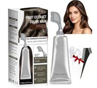 Fruit Essence Hair Dyeing Comb,Plant Extract Hairs Dye Essence, Hairs Dye Cream With Combs,Natural Hair Dye For Gray Coverage, For Men & Women.[Chestnut Brown]