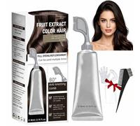 Fruit Essence Hair Dyeing Comb,Plant Extract Hairs Dye Essence, Hairs Dye Cream With Combs,Natural Hair Dye For Gray Coverage, For Men & Women.[Brown Black]